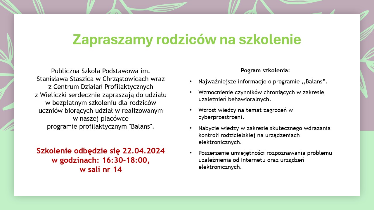 szkolenie rodzice